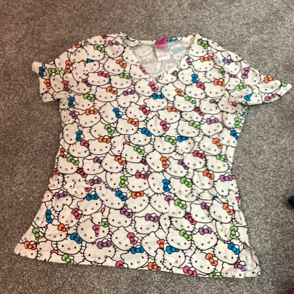 Hello Kitty Scrub Top - Multicolor Print